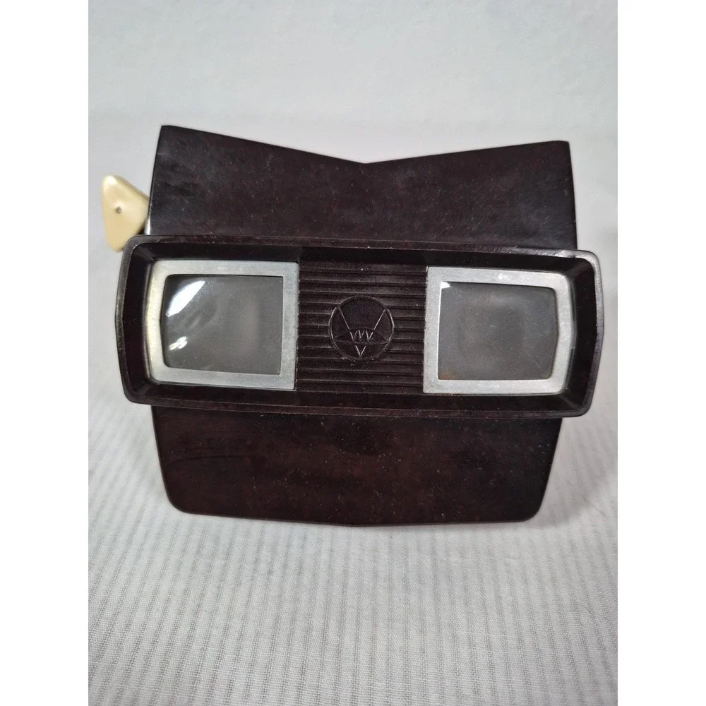 Vtg 1950-60s Sawyer View Master Brown Model E 3-Dimension Viewer w/Box & Slides